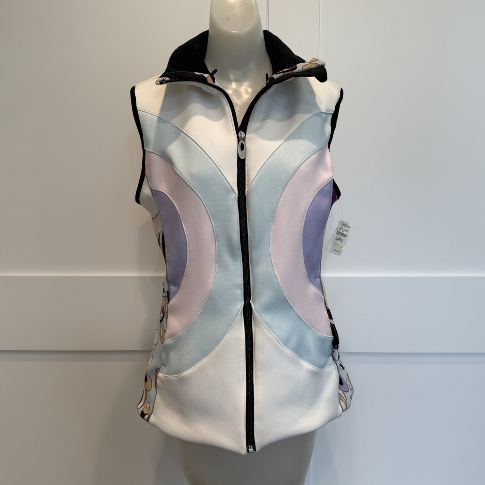 Emilio Pucci Rossignol Ski Vest NWT Deadstock Pastel Color Block L